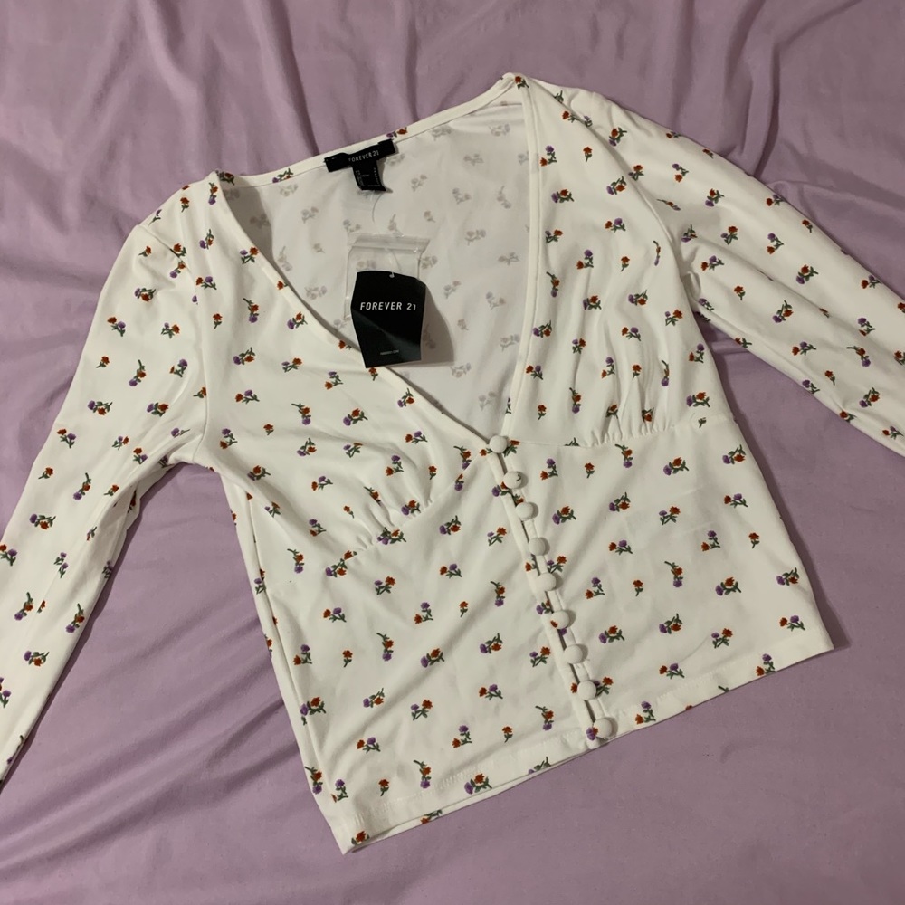 Forever21- New Floral Long Sleeve Shirt